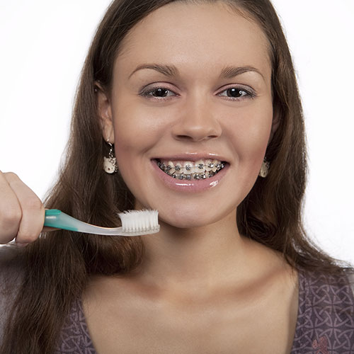 brushing and flossing